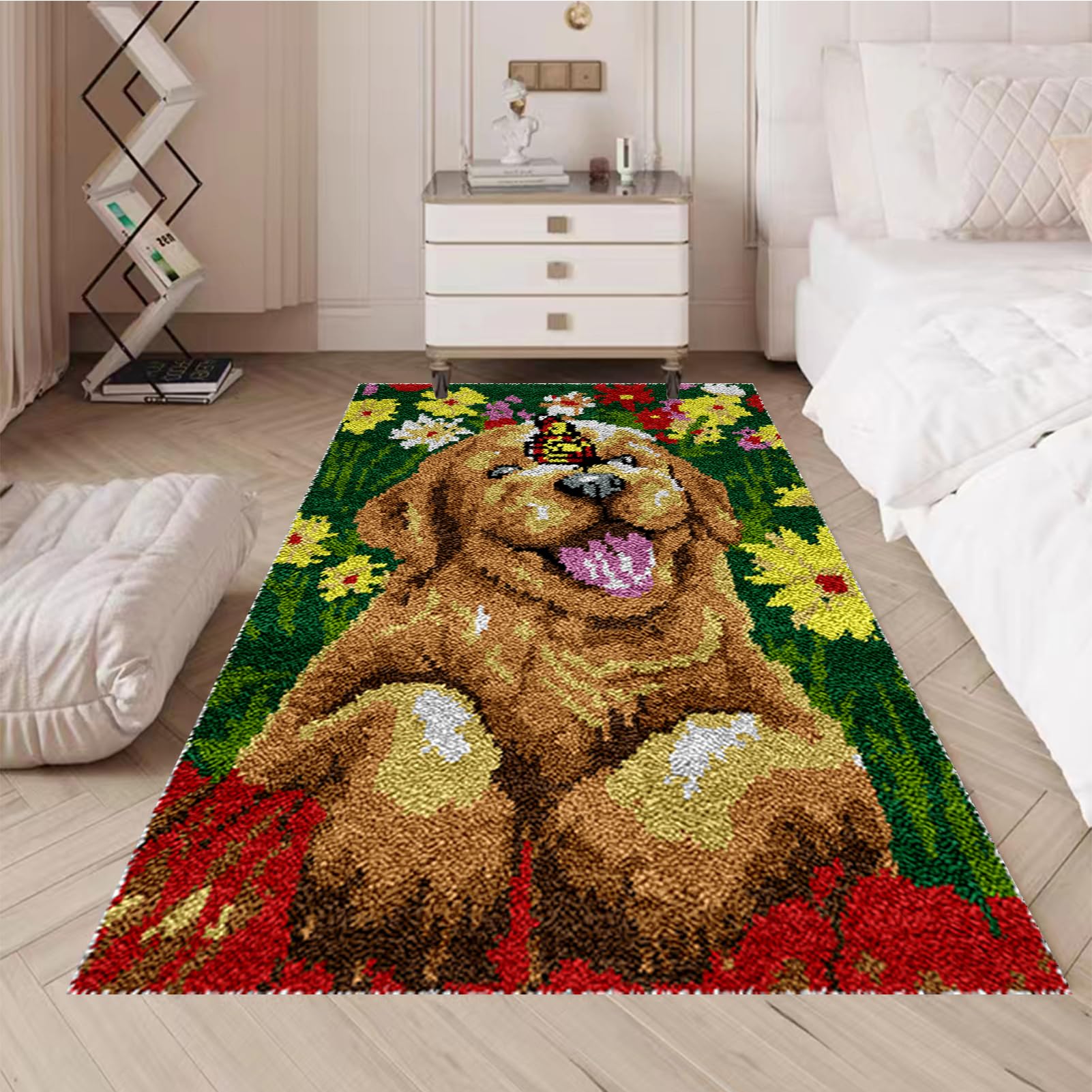 WallustrioaW Kit Crochet De Verrouillage Tapis DIY Broderie,femme