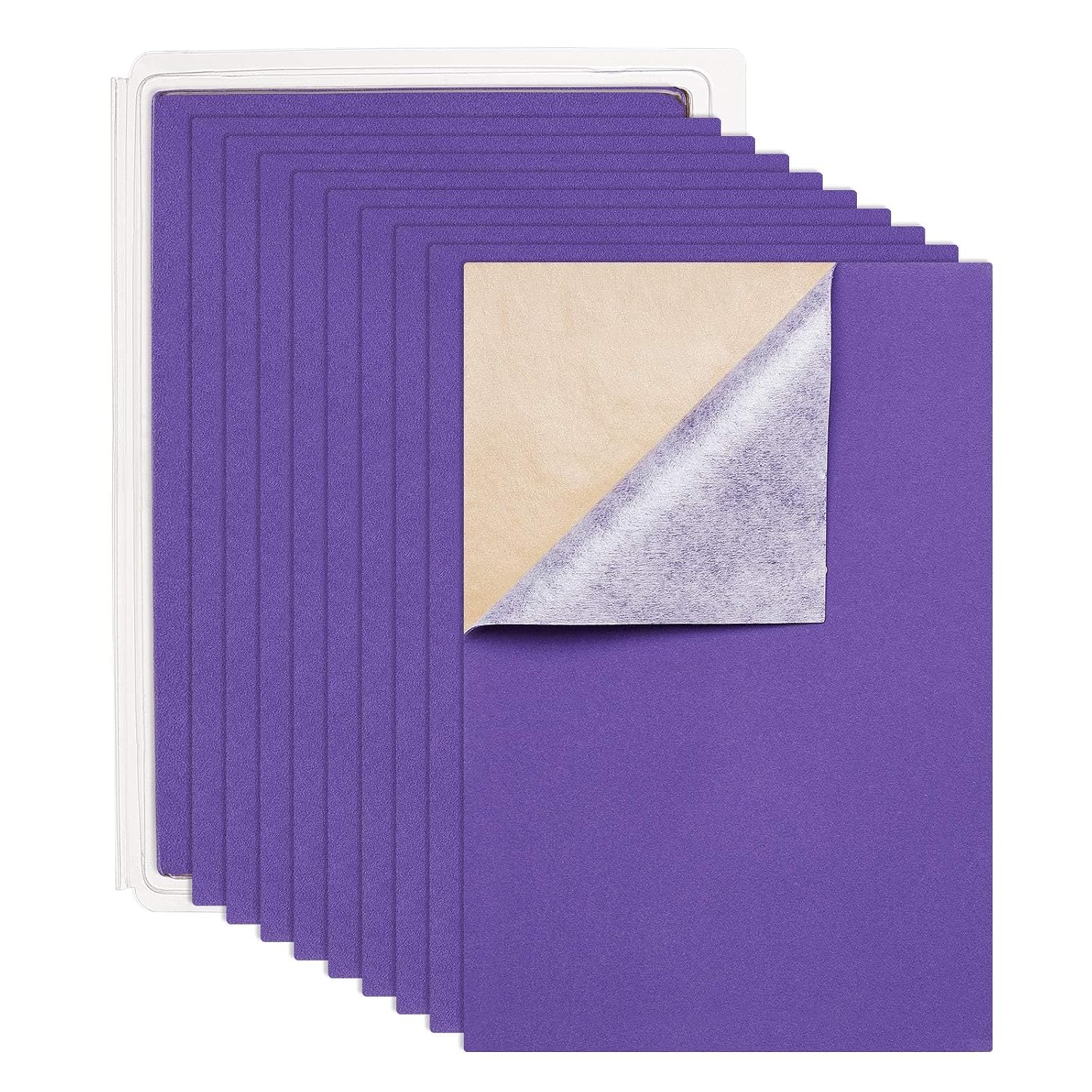 BENECREAT 20PCS Velvet Blue Violet Fabric Sticky Back Adhesive Sheets, A4 Sheet (8.3" x 11.8") Self-Adhesive Velvet Fabric for Halloween Decoration, Multi-Purpose, Art Craft Making