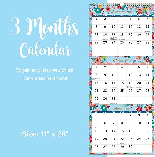 Miniatura 5 de Calendario 2025  Calendario de pared 2025, calendario de pared de 3 meses (plegado en un mes), enero de 2025 a diciembre de 2025, 11 x 26 pulgadas,