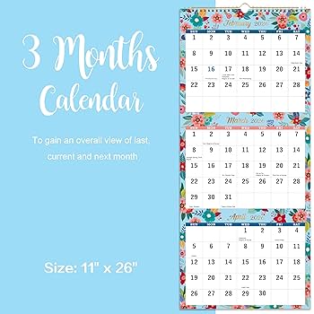 Amazon.com: 2026 Calendar - 2026 Wall Calendar, 3-Month Wall