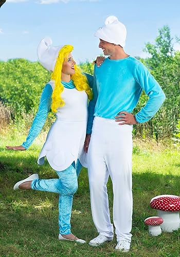 Miniatura 6 de Disfraz de los Pitufos para adulto Cosplay de personajes vintage de los años 80 y 90 Traje azul