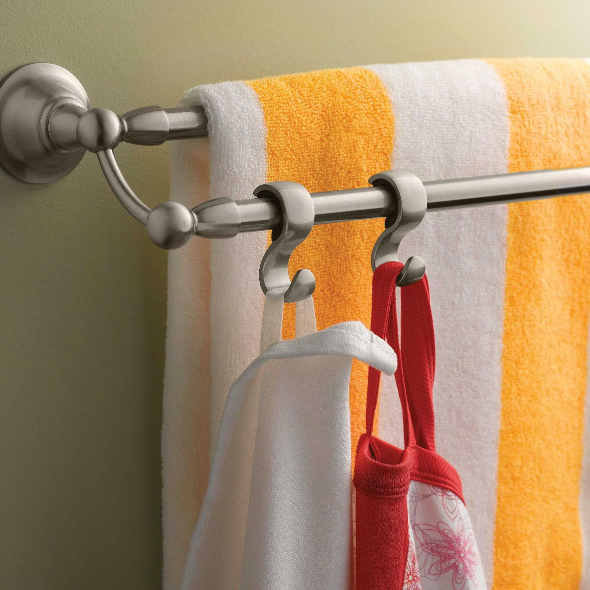 Moen Sage Collection Spot Resist Brushed Nickel 24-Inch Double Bathroom Towel Ba — product photo
