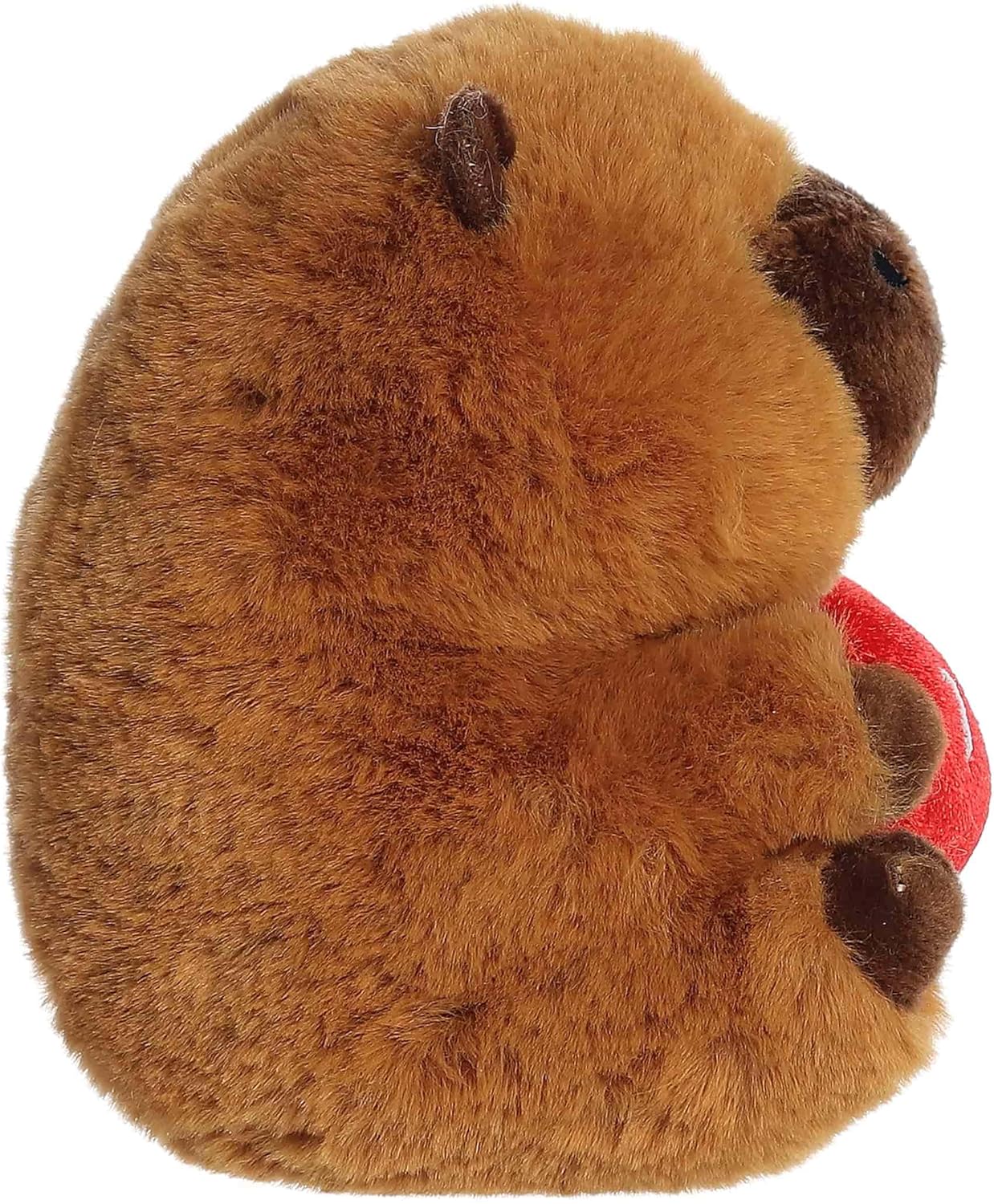 Aurora Playful Rolly Pet I Love U Capybara Stuffed Animal - Soft Keepsake for Loved Ones - Perfect for Decorating Rooms and Valentine's Day - Brown 5 Inches