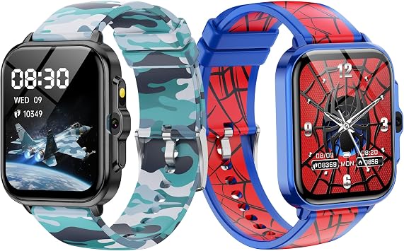Smart Watch for Kids Boys Age 5-12, Ai Functions Games HD Touch Screen Watches with Video Camera Music Player Pedometer Heart Rate Sleep Tracker Christmas Birthday Gifts for Boys