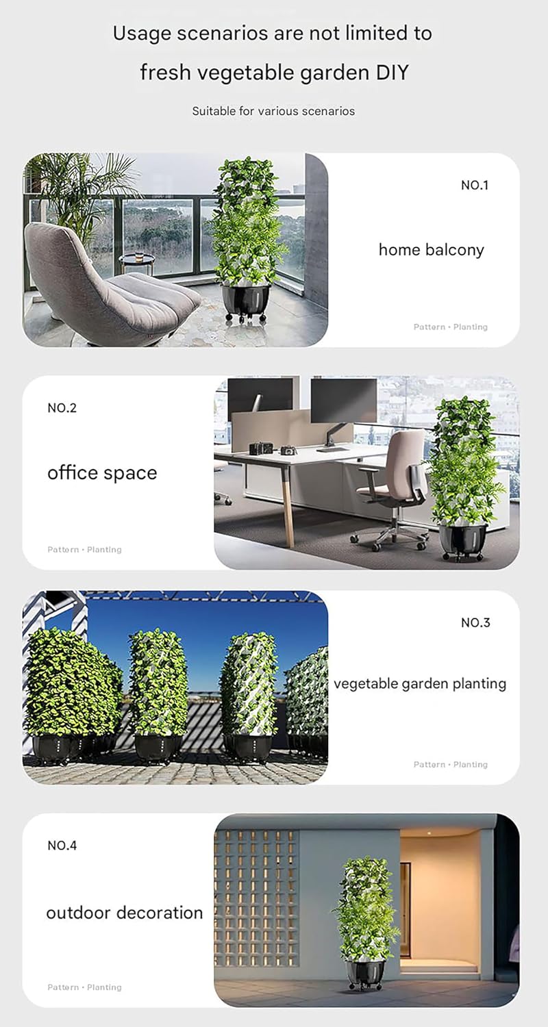 2025 Hydroponic Tower Hydroponics Growing System Kit, Food Grade 6/8/10/12-Layer Vertical Farming Tower for Lettuce Tomato Vegetable Herb