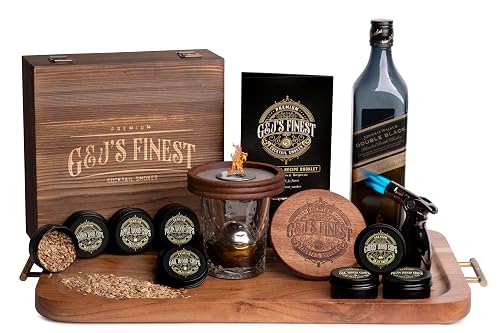 G&J's Finest Mahogany Whiskey Smoker Kit with Quad Torch
