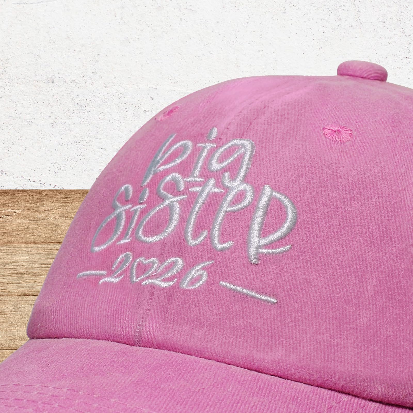Big Sister Hats 2026 Big Sister Gifts for Girls Adjustable Embroidered Baseball Hats for Girl Washed Pink