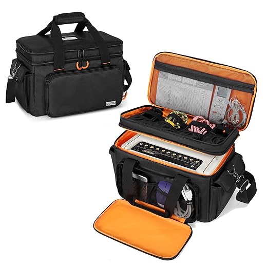 GRAOSO Travel Carry Bag Compatible with Positive Grid Spark 40 Amp, Double Layer Gig Bag with Multiple Pockets for Accessories, Music Gear Case with Handle Strap and Non-slip Bottom, Black