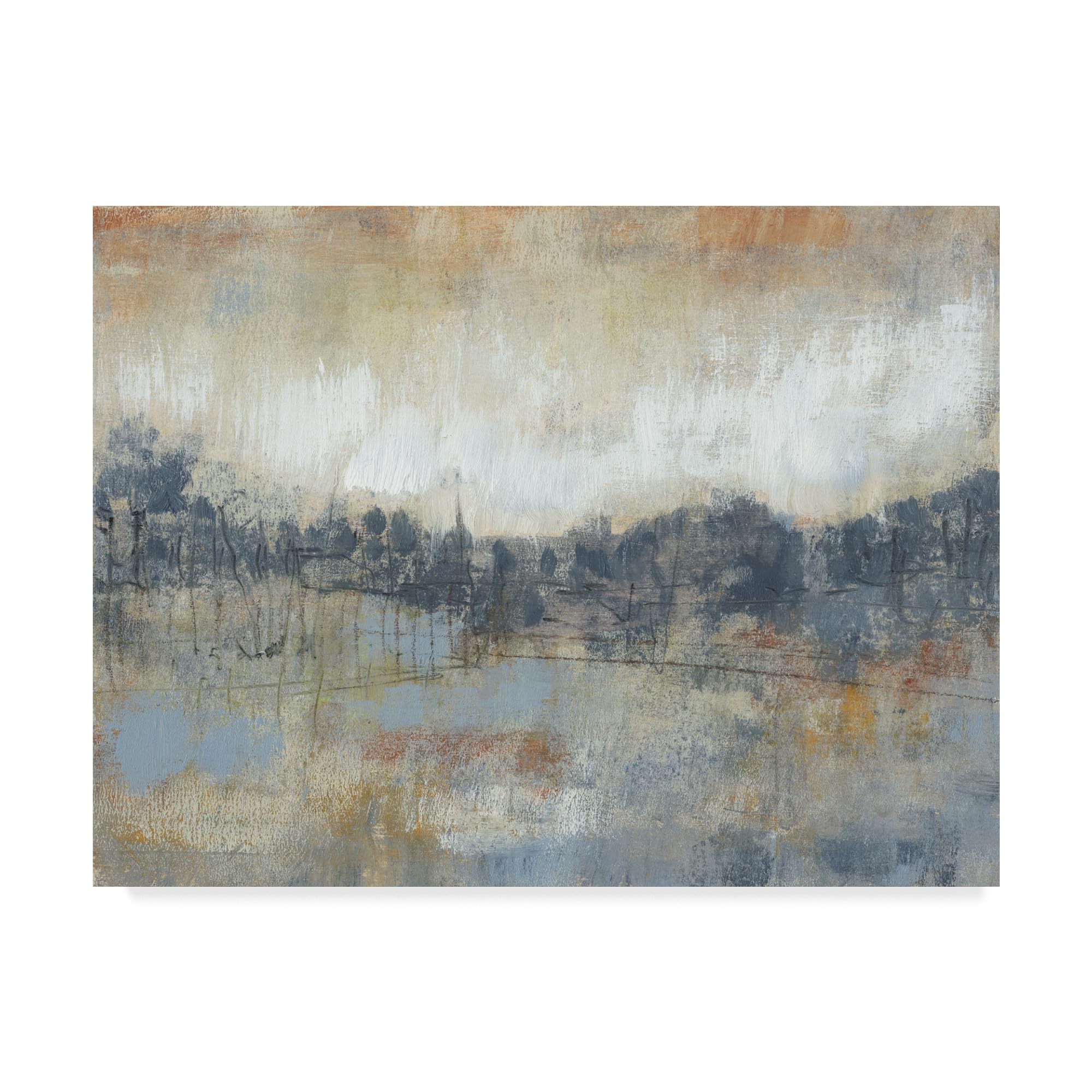 Jennifer Goldberger 'Cool Grey Horizon I' Canvas Art