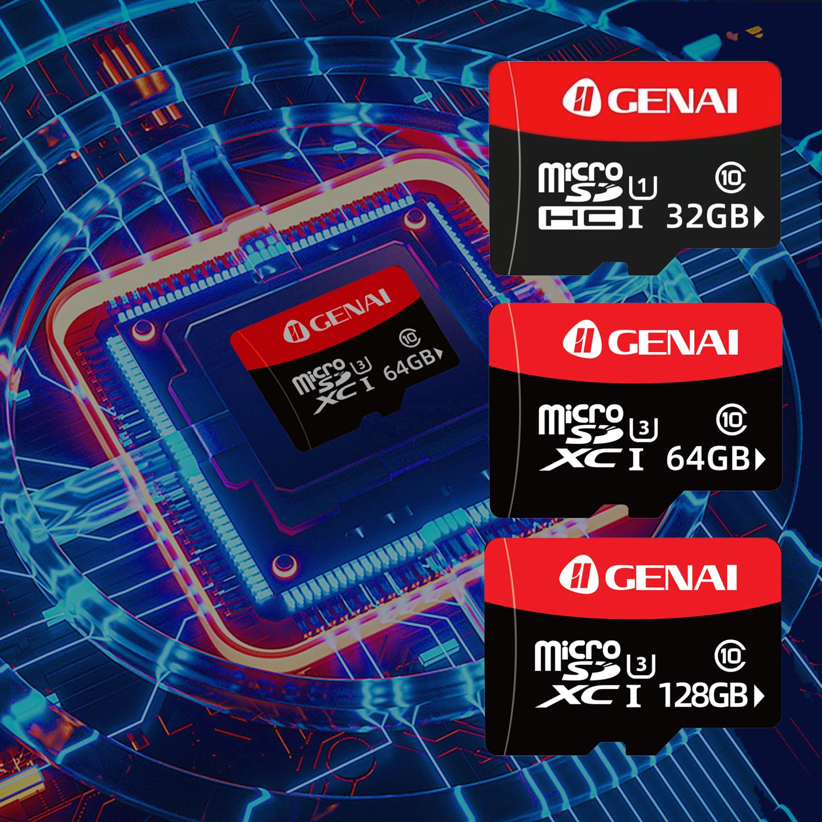 Cartão de Memória Cartao de Memoria 128/64/32gb GENAI Micro SD