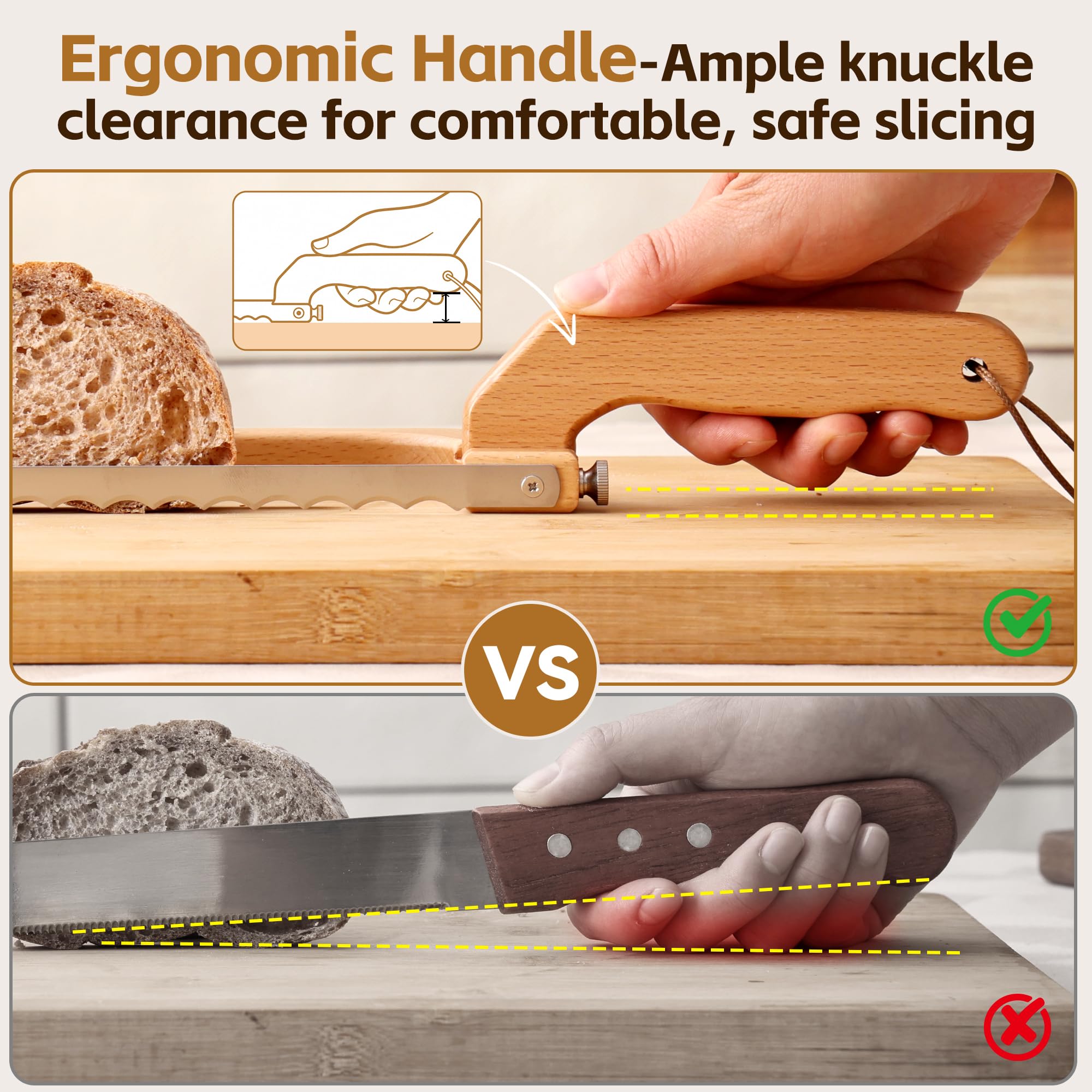 Tievo Bread Knife - Perfect Slices Every Time -5