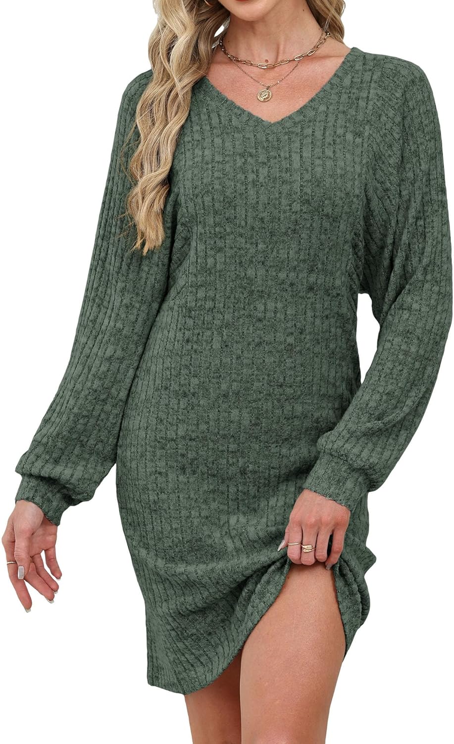 Grace's Secret Womens Ribbed Knit Sweater Dress Long Sleeve Casual Fall Winter Dresses 2025 - Image 2