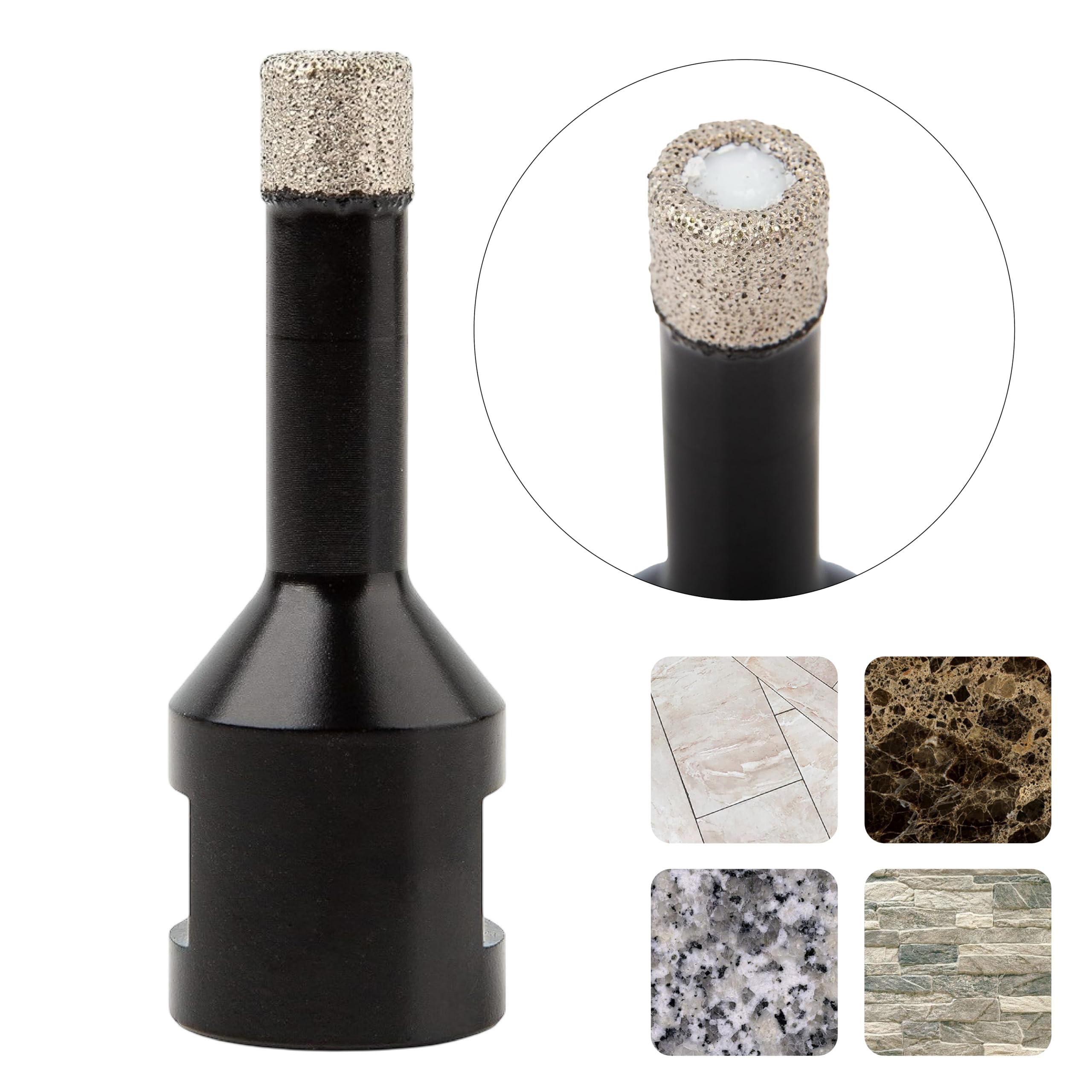 SPECIALIST+ Juego de 5 brocas de diamante M14 para porcelana, granito, mármol, corte seco/húmedo, D6-D12 + 2-38 mm de bisel