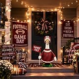 BYEQWB Football Porch Goose Outfit – Brown and white game-day colors
