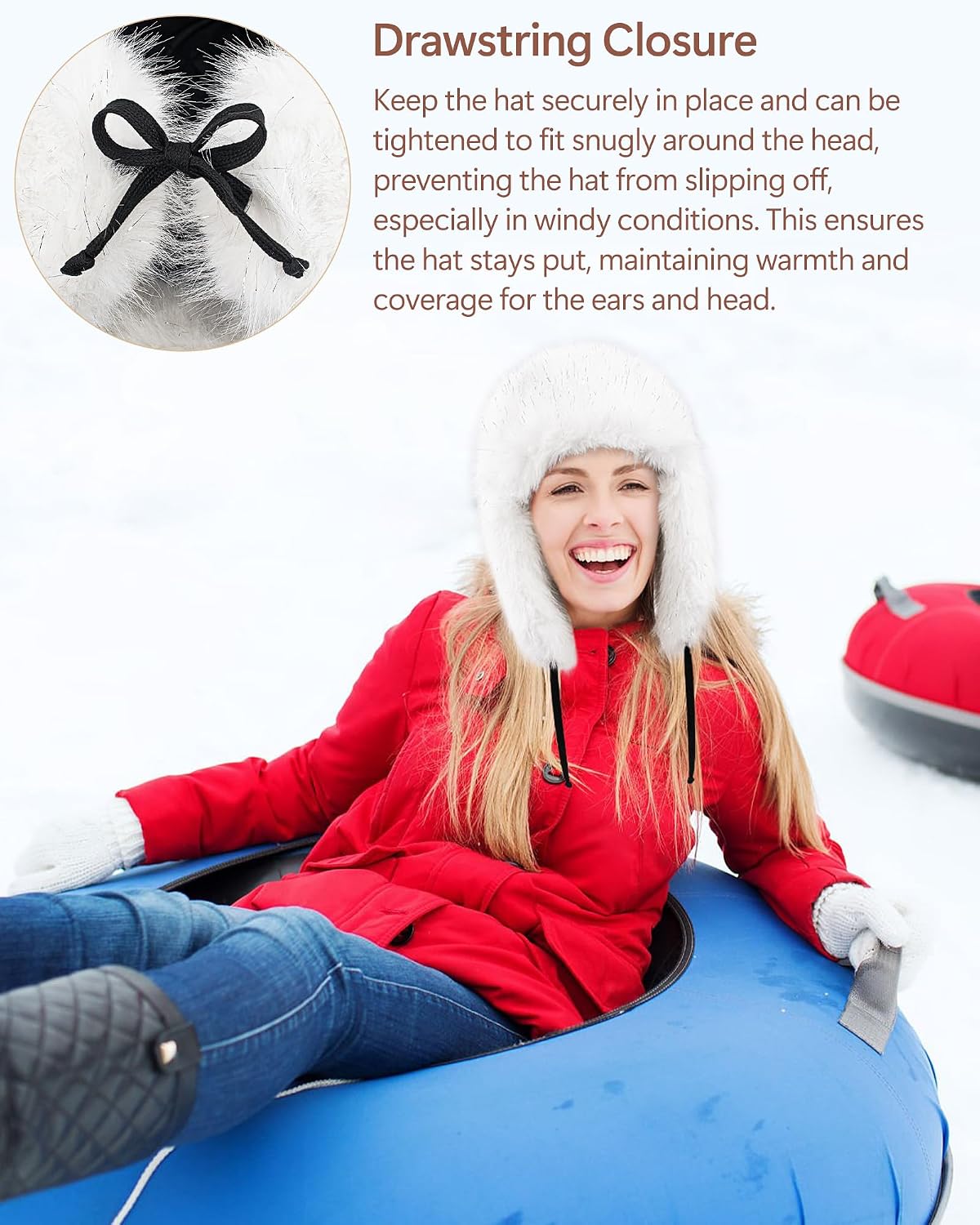 Peicees Winter Fur Hat for Women, Ladies Russian Ushanka Furry Trapper Hat with Warmer Ear Flaps and Glitter Silver Design