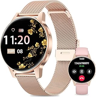 SLOKSFil Women’s Smart Watch, 1.27″ TFT with Bluetooth Calls Smartwatch Women, Female Cycle, 24H Heart Rate Monitor, Sleep…