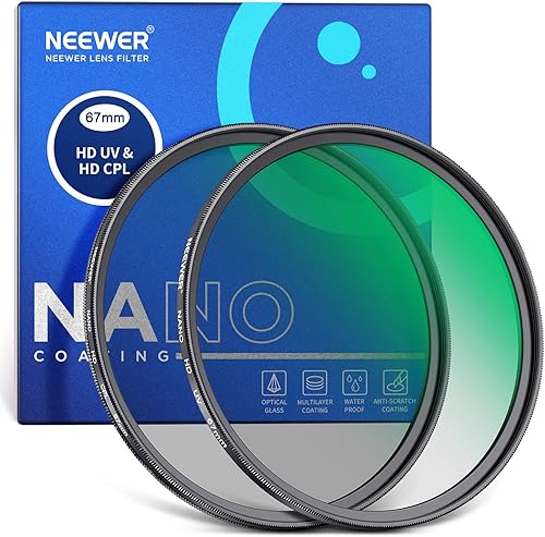 NEEWER Kit de filtro de lente UV CPL de 2.638 in, polarizador circularfiltro de lente de protección UV con vidrio óptico HD con revestimiento nano