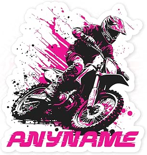 Custom Motorcycle Name Sticker Personalized Motorbike Racer Racing Waterproof Die-Cut Vinyl Stickers for Tumbler, Water Bottle, Laptop, Phone, Hard Hat, Decal Gift for Her Him