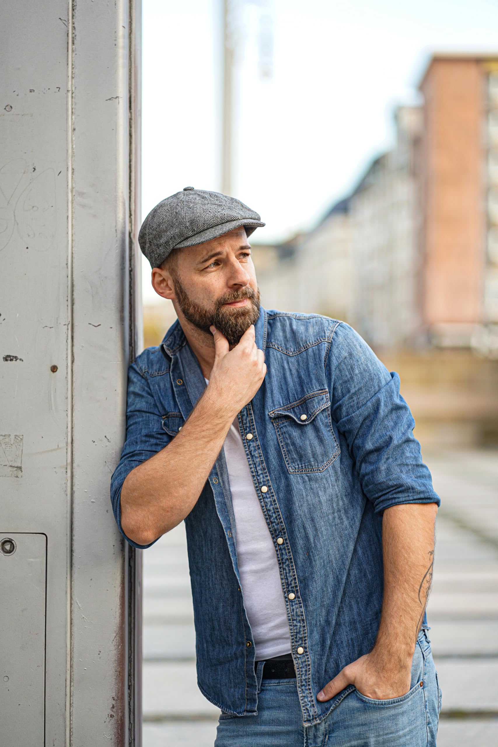 Schiebermütze Herren Schirmmütze Herrenmütze Newsboy Flat Cap Mütze