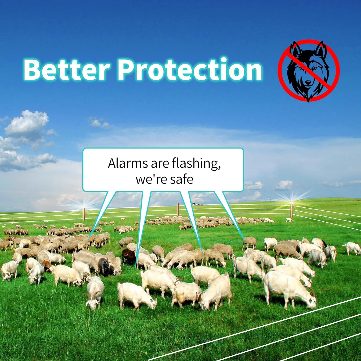 Electric Fence Indicator Light, Briidea Solar Fence Alarm with Light Transmission to 1/2 Mile, Ensure The Normal Operation of The Electronic Fence to Prevent The Invasion of Wild Animals