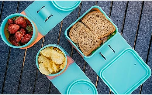 Miniatura 5 de Silipint Tazones de silicona Go Go Juego de 4 Aurora - Tamaños 10, 20, 30 oz y tamaño sándwich - irrompible, color de temporada