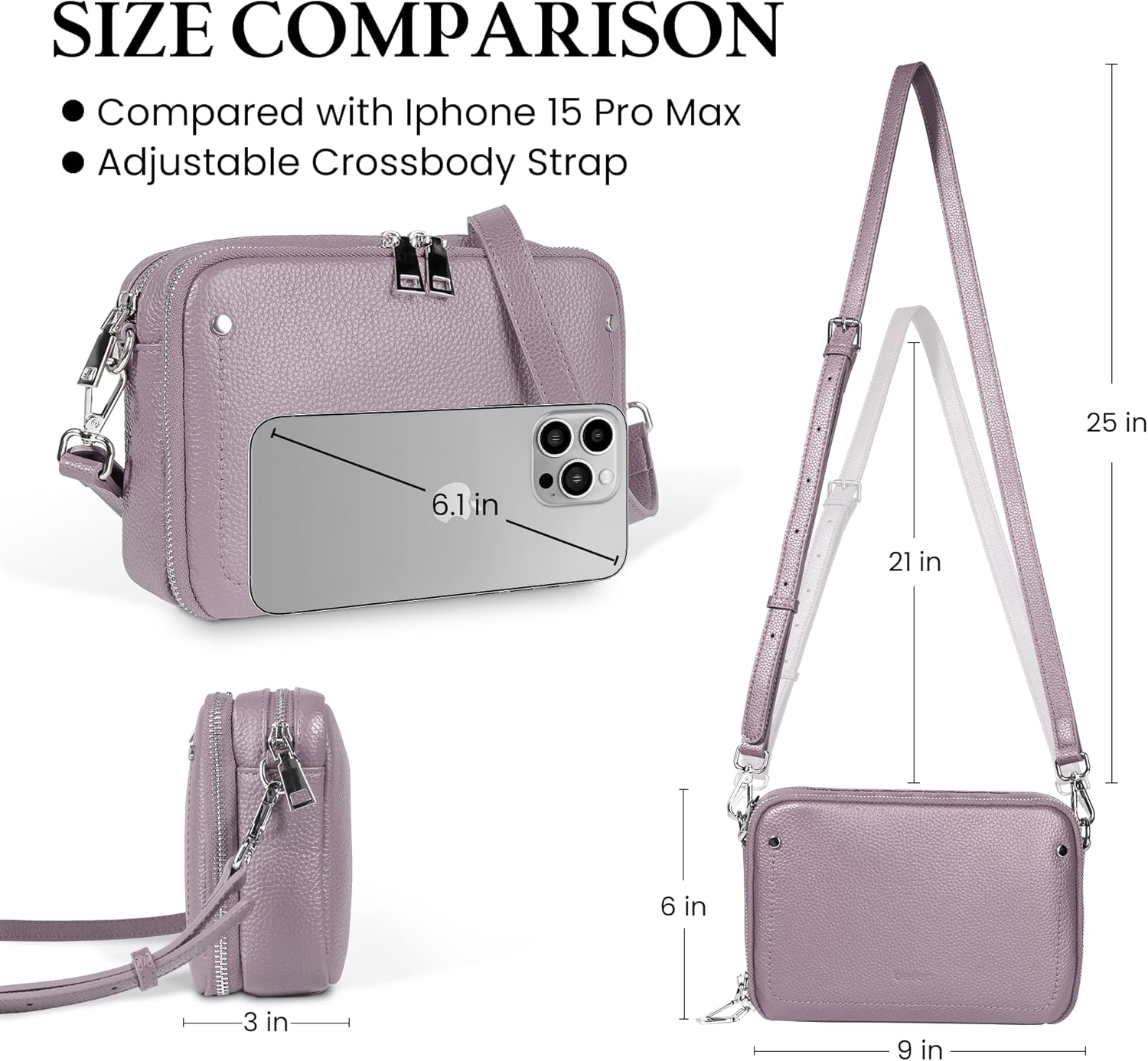 befen Genuine Leather Crossbody Bags for Women, Purses with Built in RFID Wallet Woman Camera Shoulder Bag Handbags | Genuine Leather, Built in RFID Wallet, Genuine Leather, Built in RFID Wallet - Image 6