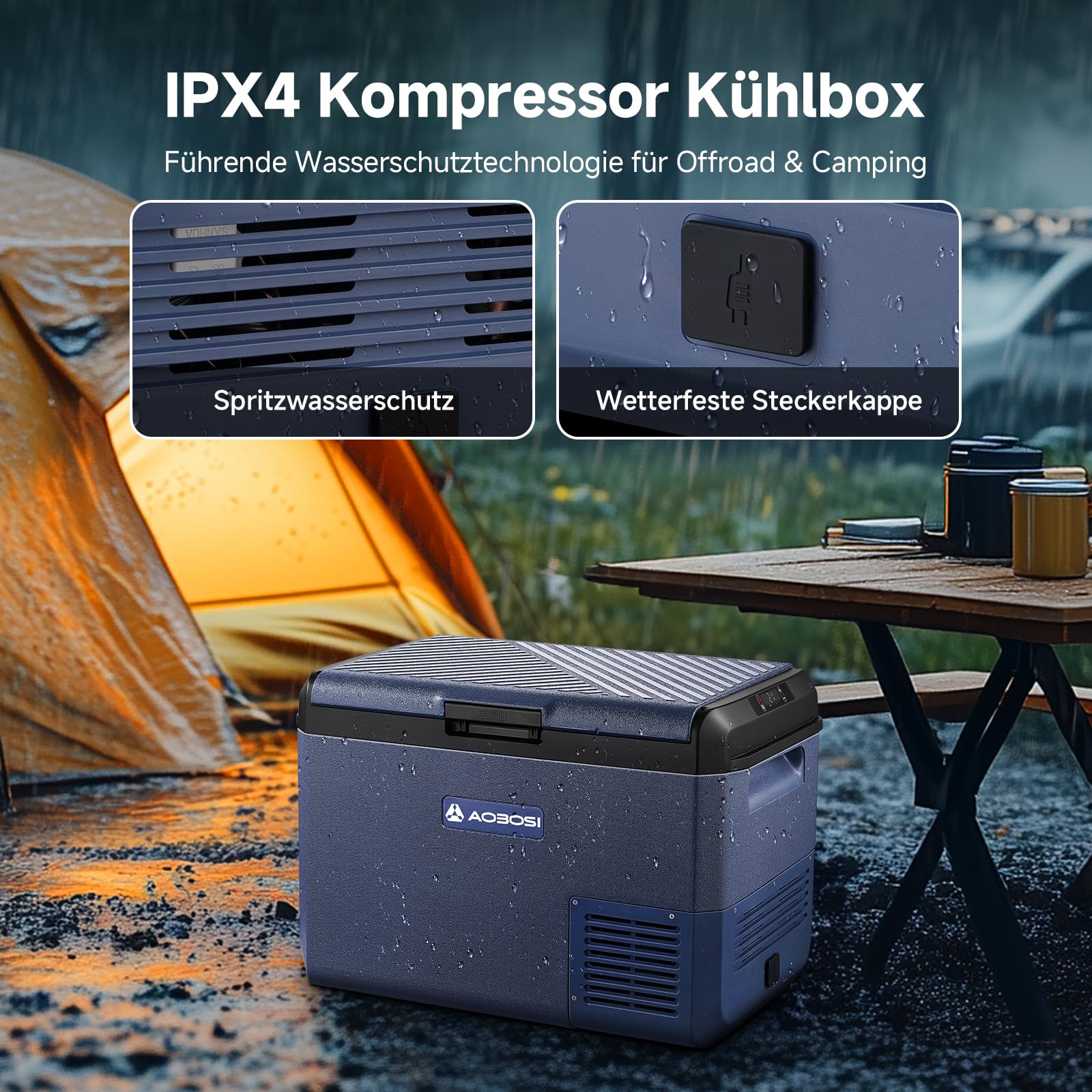 Aaobosi Kompressor Kühlbox IPX4 Wasserdicht 50L – Bild 3