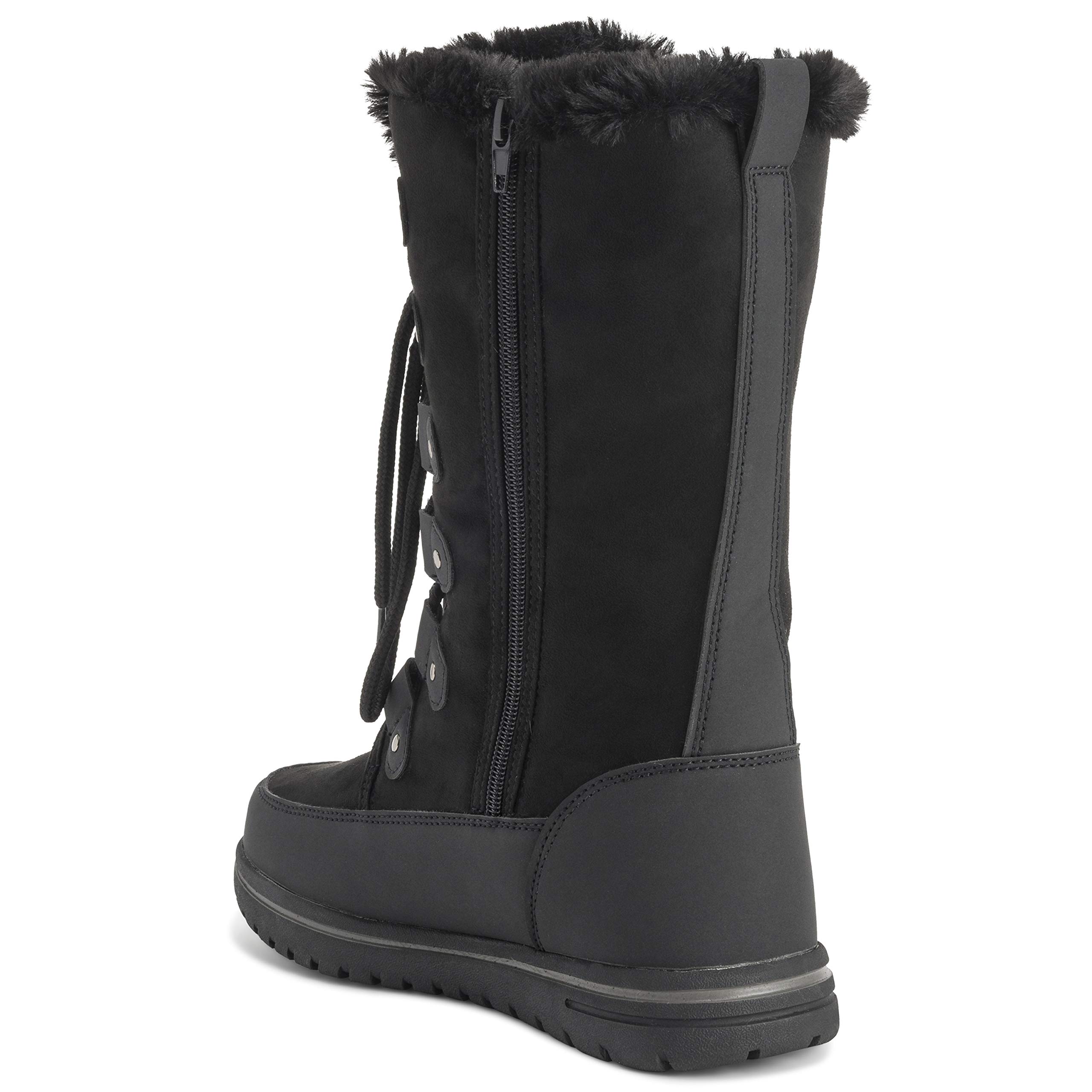 Polar Boot Damen Hoch Dauerhaft Kunstpelz Winter Regen Schnee Wasserdicht Draussen Kalb Stiefel