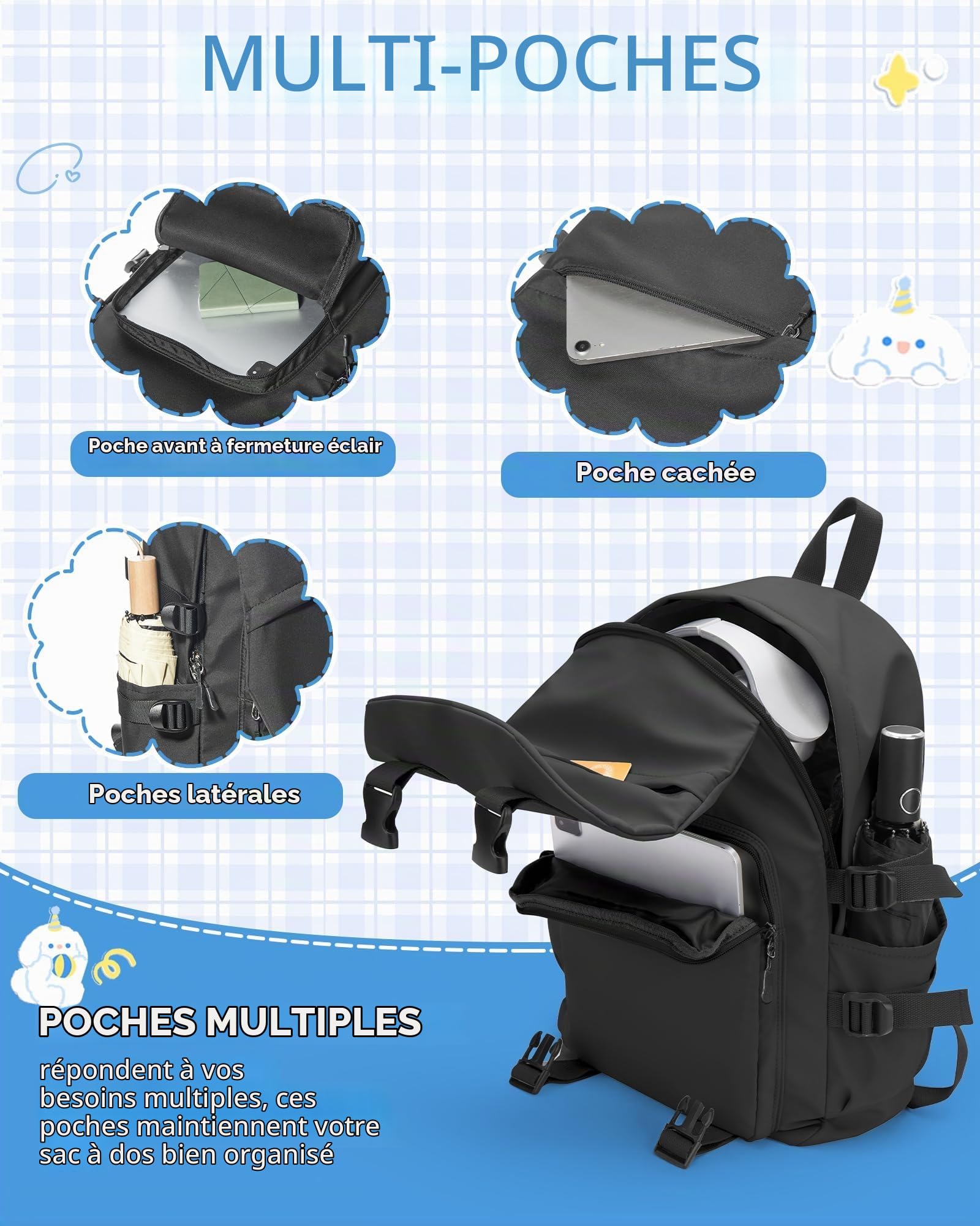SZLX School Backpack Womens Lightweight School Bag Casual Daypack College Laptop Backpack for Men Women Water Resistant teen backpack Travel Rucksack for Sports High School Middle Bookbag for girls