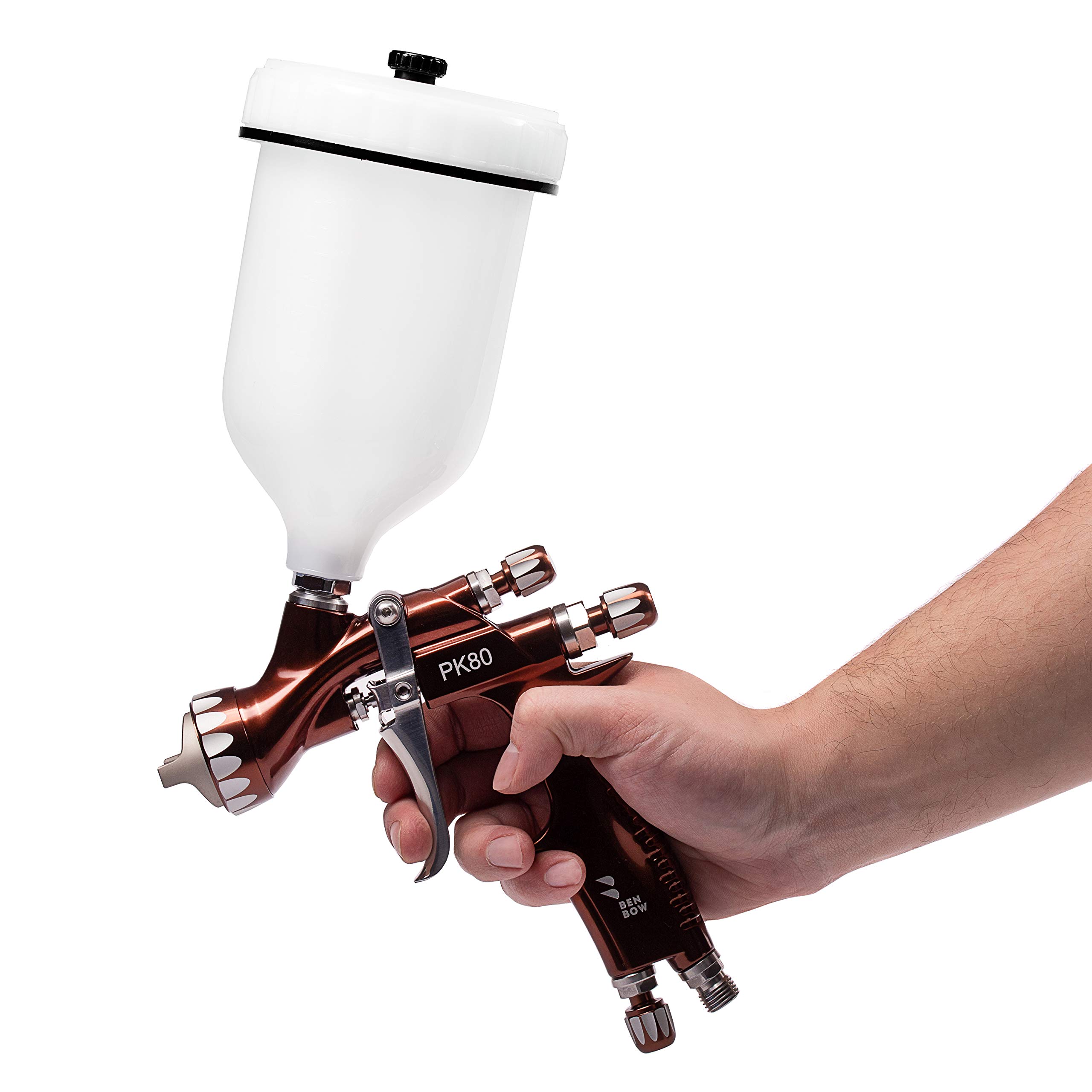 BenBow Kit di riparazione ugello di ricambio per pistola a spruzzo PK80 da 2,0 mm, Premium, pistola a spruzzo a compressore con tazza per getto di vernice per auto da 2,0 mm