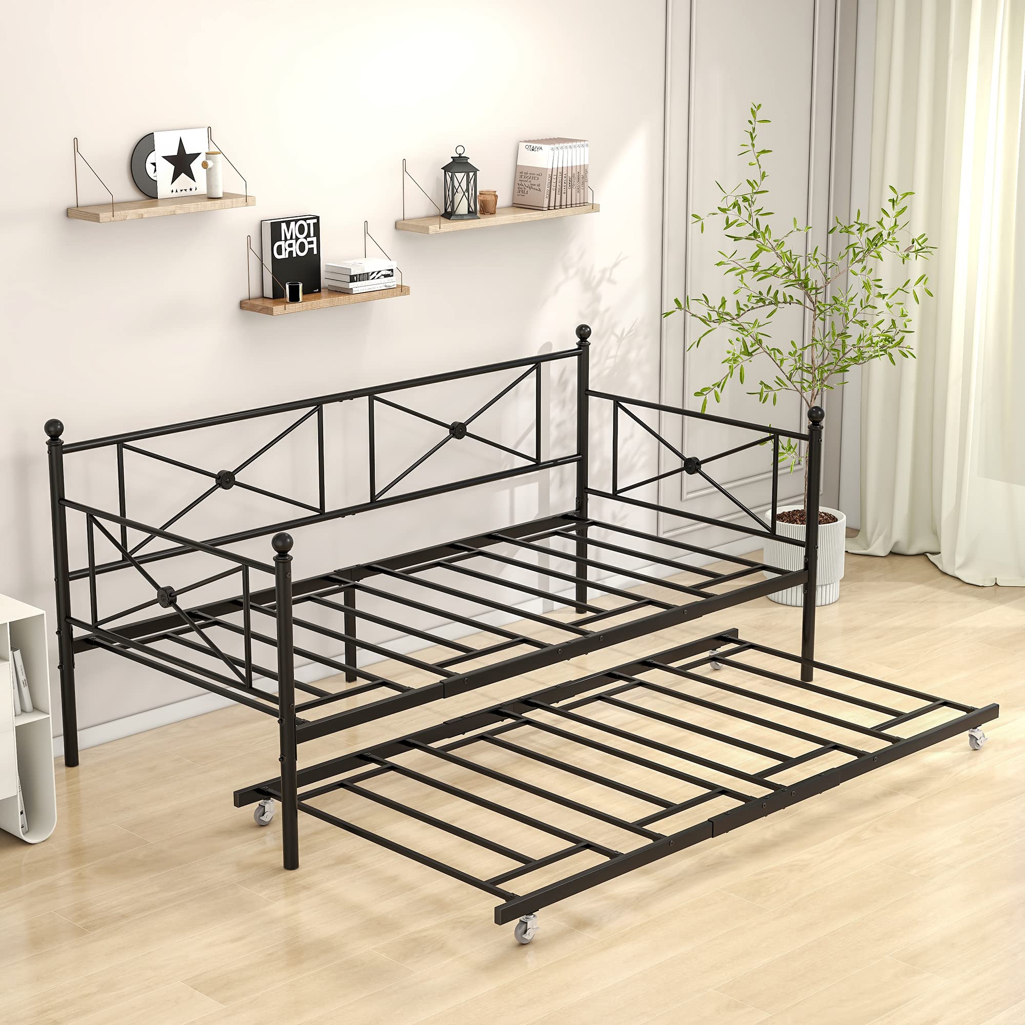 Amazon｜FOUBAM 金属鉄のベッドフレームのリビングルームのソファ