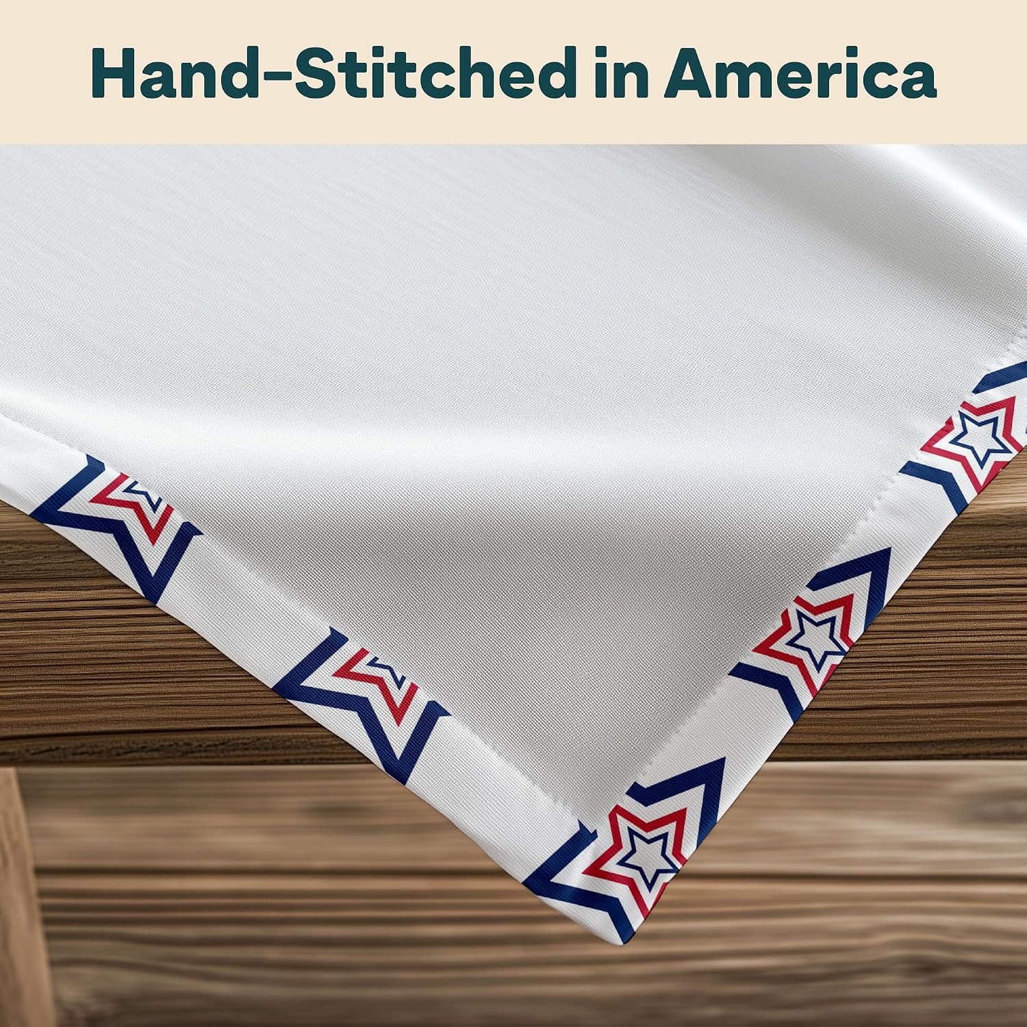 Winslow & Brody American Stars 4th of July Tablecloth | Made in America | Independence Day Home Kitchen Patriotic Table Decorations - 60" x 102" Rectangular