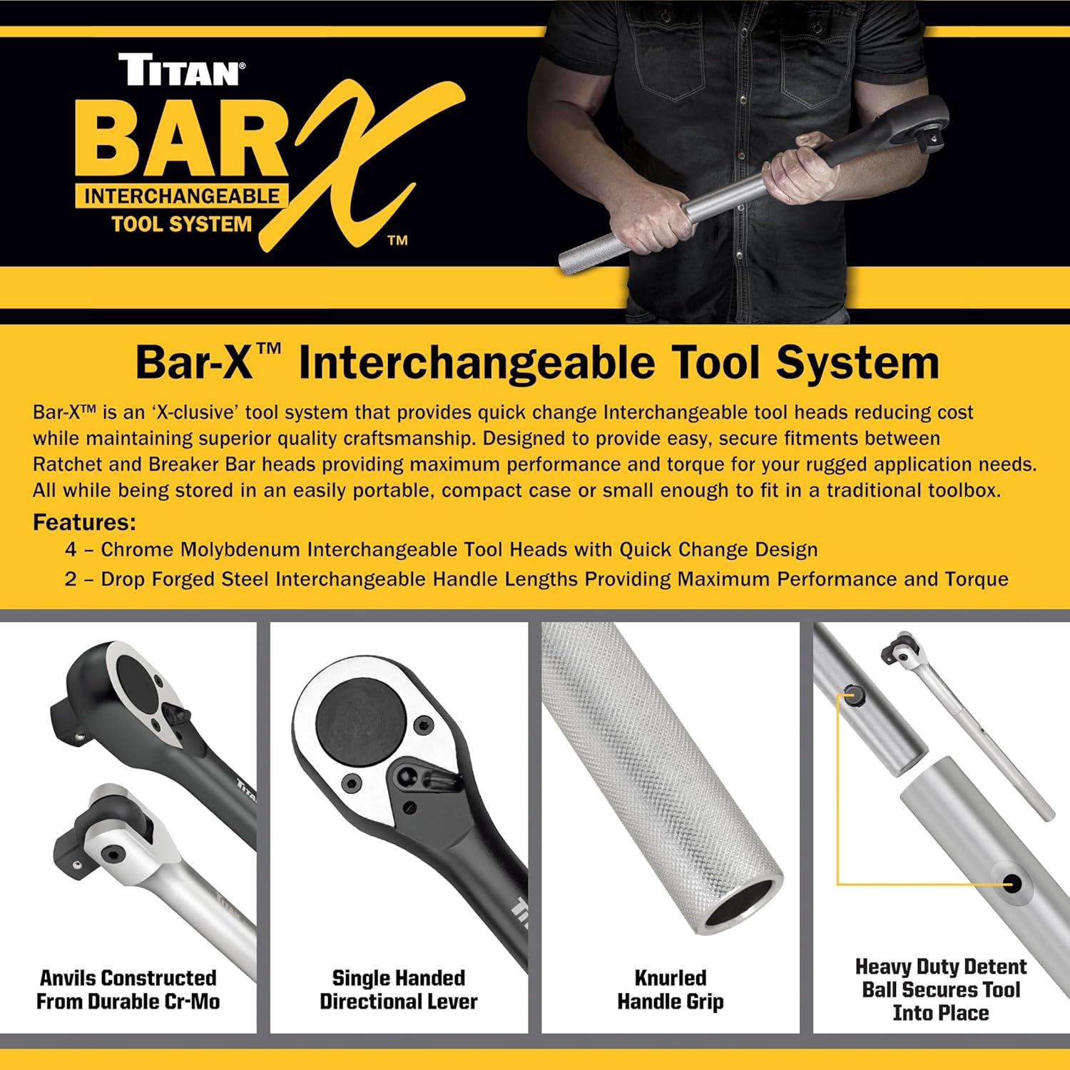Titan Bar-X 65023 23-Inch Handle for Bar-X Ratchets and Breaker Bars