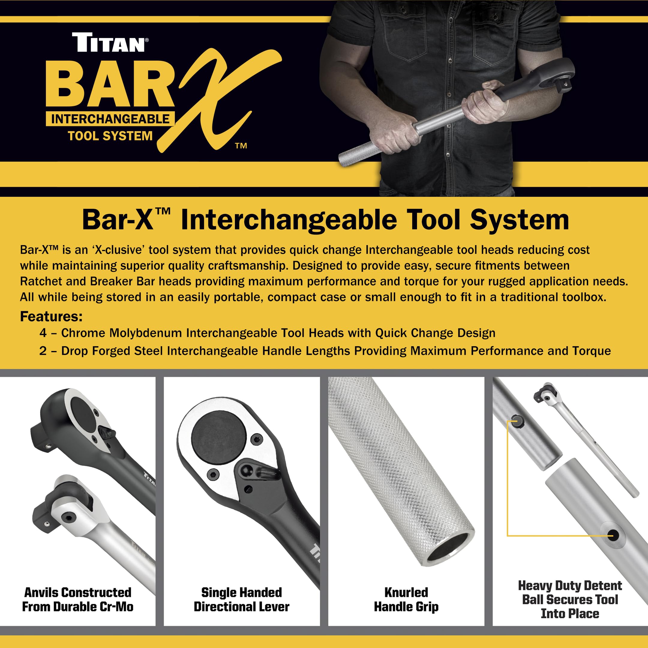 Titan Bar-X 3/4" Drive Ratchet Head -6