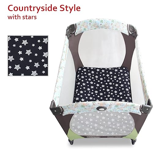Vista 44 de Black Star - Sábana de cuna para bebé, microfibra suave y sedosa, sábana bajera ajustable de 52 x 28 pulgadas para colchón de cuna