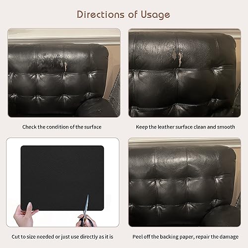 Vista 32 de KING MOUNTAIN Cinta de reparación de cuero, 16 x 60 pulgadas, gris, autoadhesiva, impermeable, ecológica