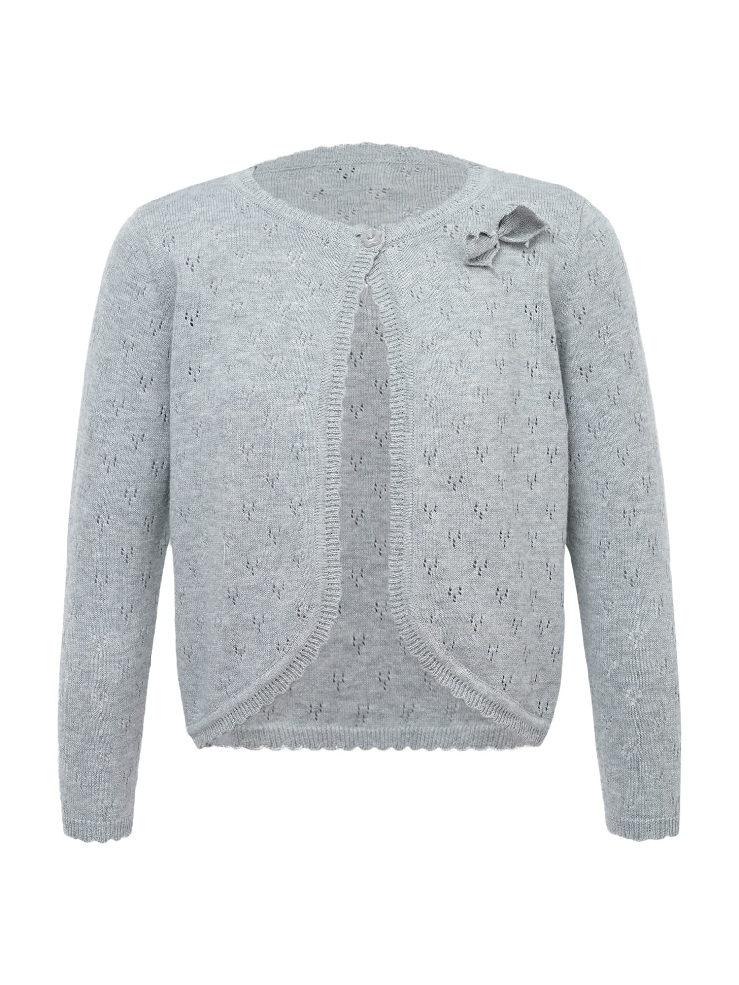 Freebily Bolero de Manga Larga para Niñas con Botón Chaqueta Elegante de Punto Algodón Suave Cárdigan de Primavera Otoño