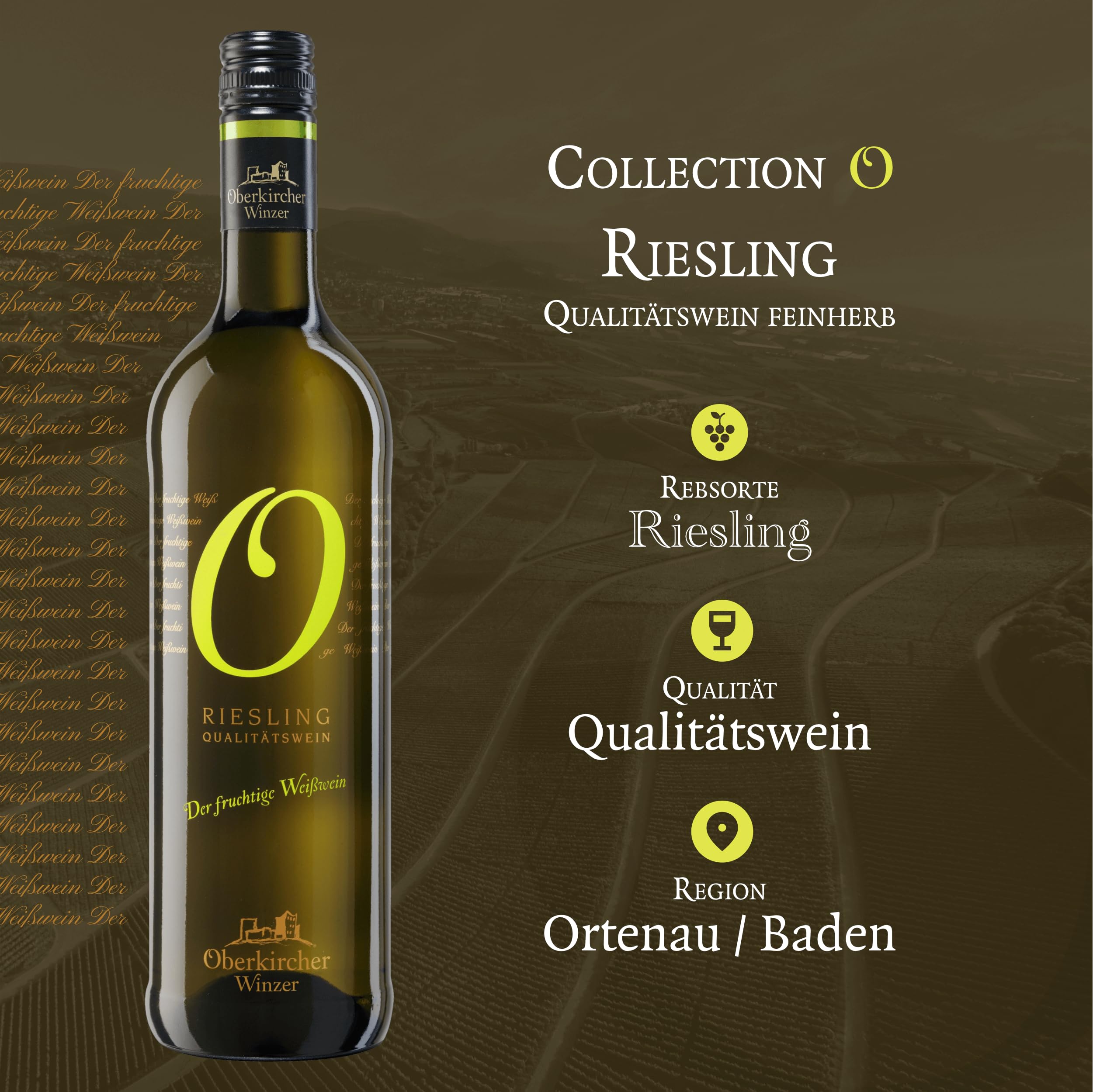 Oberkircher Winzer Wein-Paket COLLECTION "O" - Weißwein (Riesling), Rosé & Rotwein feinherb - mild im Geschmack, ideal als Wein-Geschenk, deutscher Wein aus Baden (6 x 0,75l)