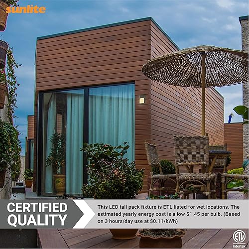 Miniatura 4 de Sunlite 88119 - Lámpara LED de pared para exteriores, 8 pulgadas, para exteriores, comercial y residencial, lámpara de pared de fotocélula del