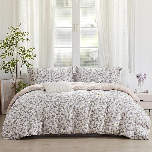 Miniatura 19 de SAPHREAS Juego de funda de edredón de hojas botánicas, tamaño King, 3 piezas, hojas amarillas, juego de funda de edredón 100% algodón suave, 1 funda