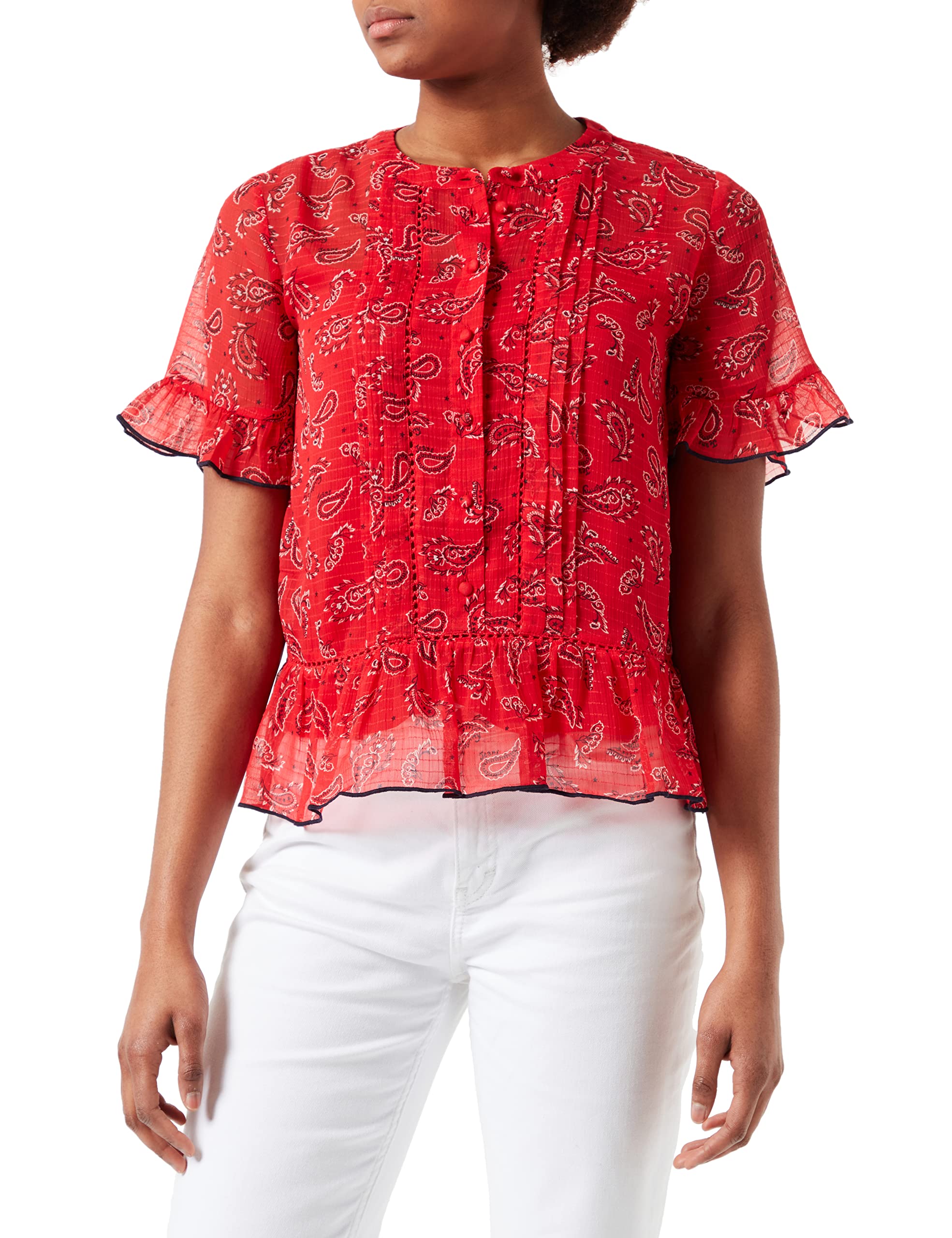 Tommy Jeans Tjw Frill Detail Top Blusa para Mujer