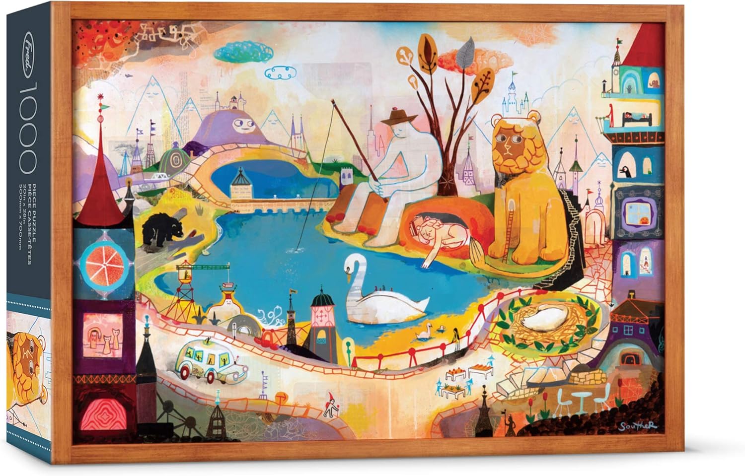 Genuine Fred THE LION IS AWAKE by Souther Salazar, 1000 piece puzzle