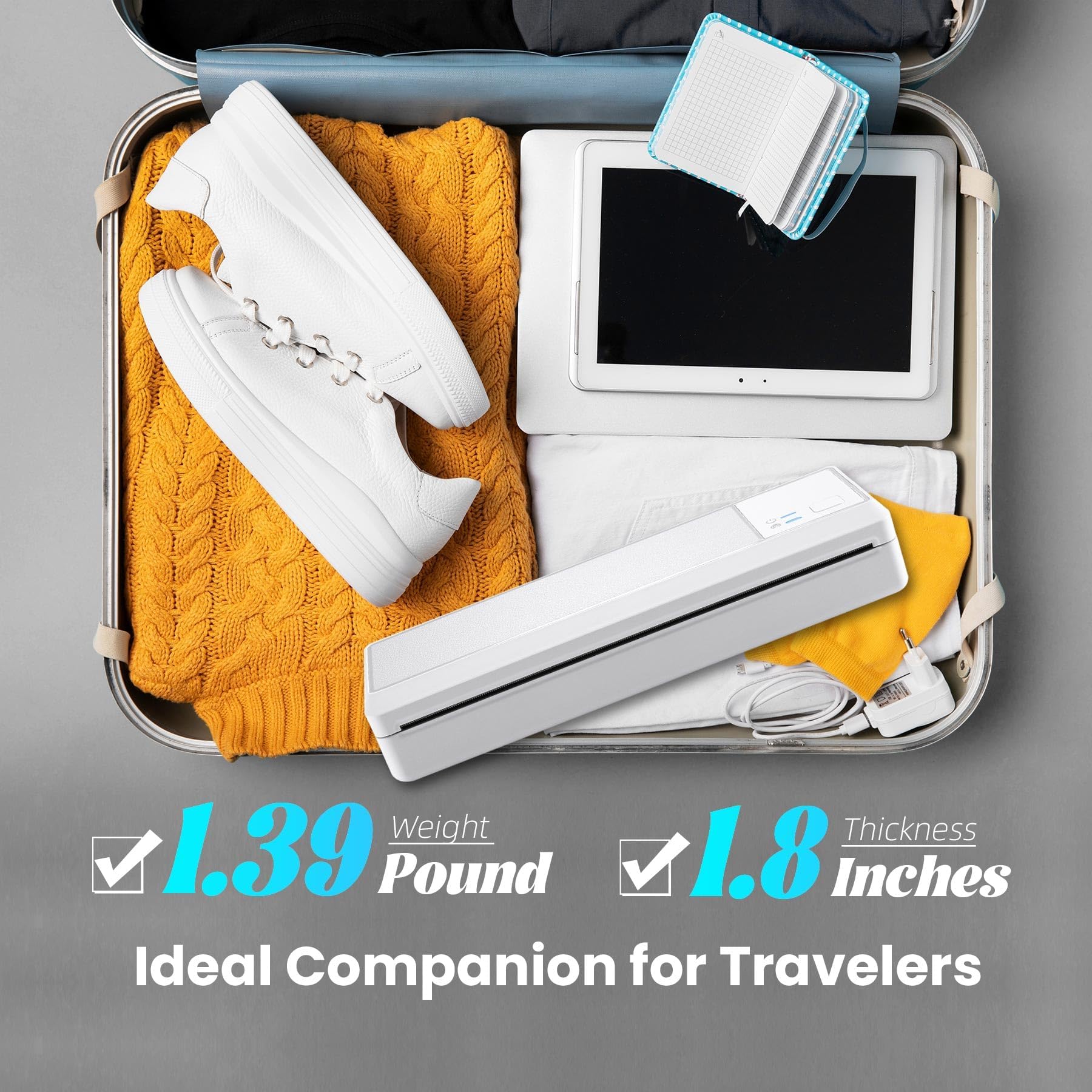 Comparison of 300DPI print quality of vretti P83 versus 203DPI of other printers, showing clearer text.