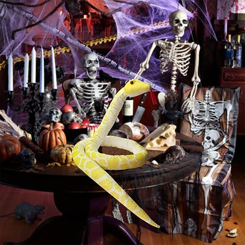 Miniatura 5 de okegztoa Peluche de serpiente, serpiente gigante de 100 pulgadas, serpiente de peluche realista, juguete de serpiente realista, animales de peluche