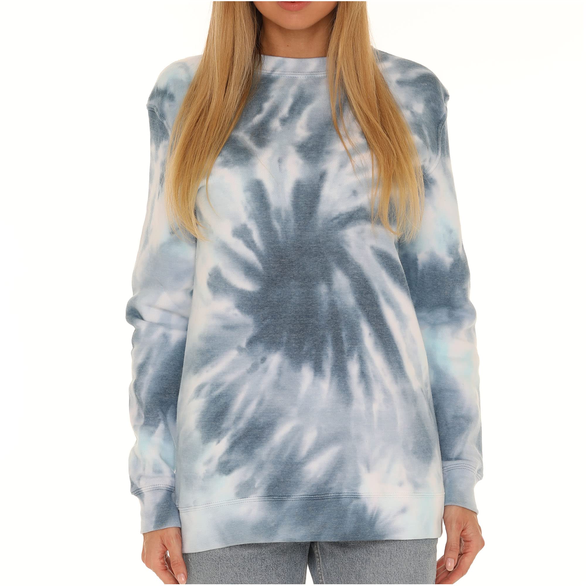 Pure Essence Tie Dye Long Sleeve Crew Neck Sweatshirt for Men and Women, Fleece Sweatshirt