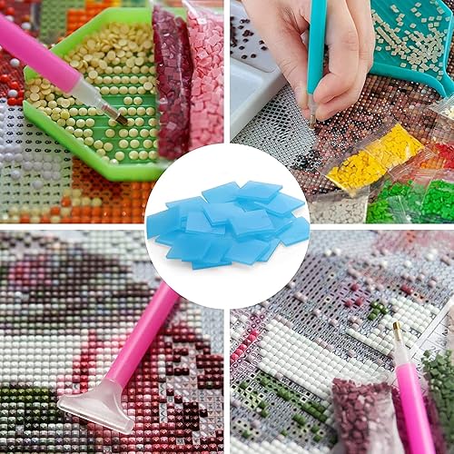 Miniatura 5 de 80 piezas de arcilla de pegamento de pintura de diamante, cera de arcilla colorida para bordar, juego de pintura de punto de cruz, herramienta