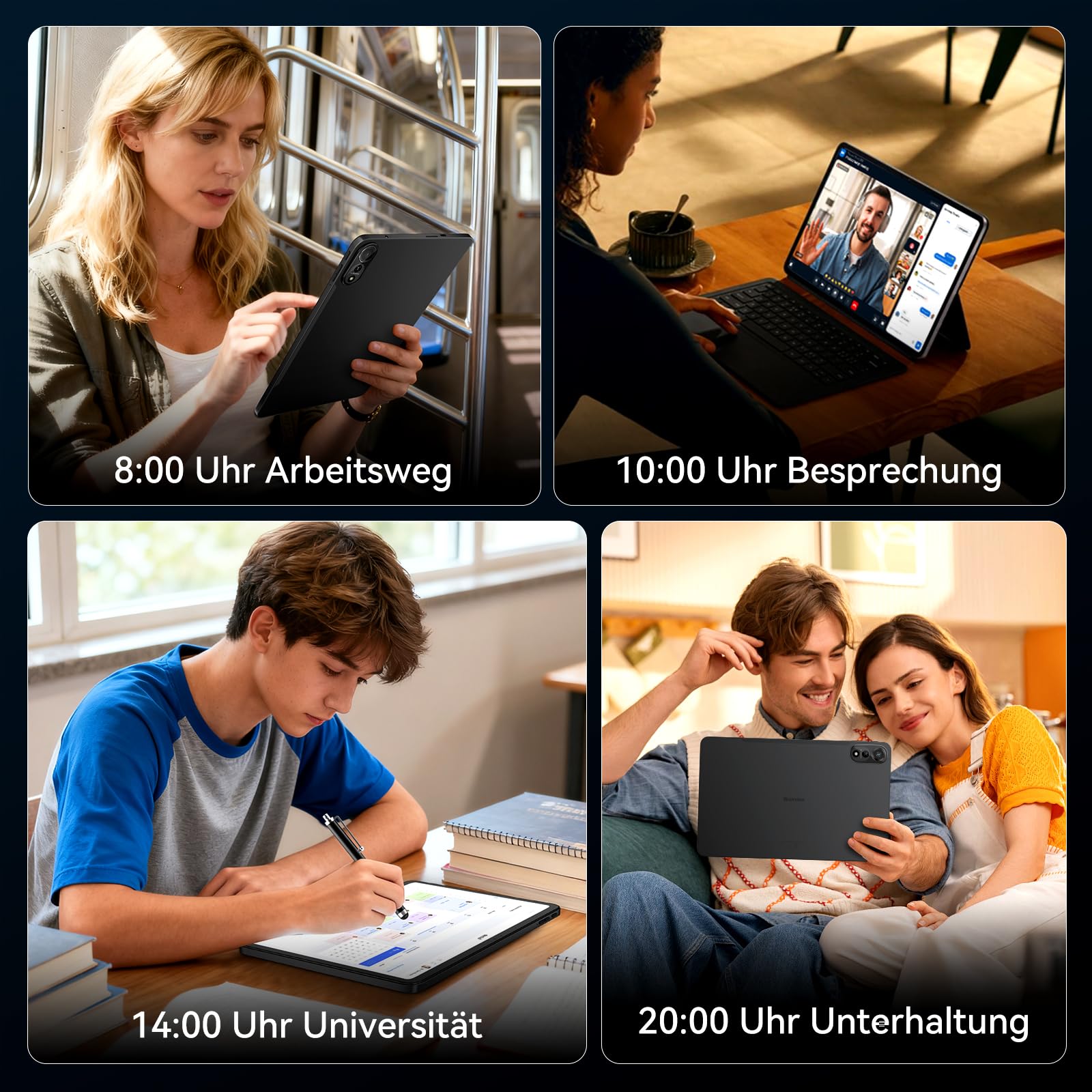 N90 Tablet Android 16,12 Zoll Tablet mit Tastatur,4G LTE mit SIM Card Slot | Octa-Core Gaming Tablets,24GB RAM+128GB ROM,Gemini AI/9000 mAh/Widevine L1/GPS/Face ID/Stift/Maus,4 Jahre Garantie