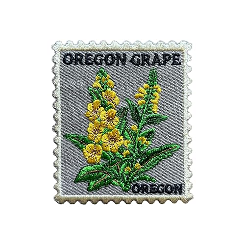Oregon Grape Oregon Stamp Patch, State Flower Size 3 Inches