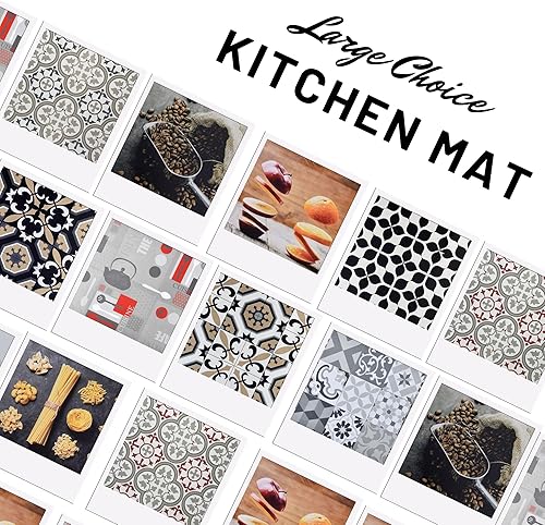 Miniatura 5 de EVIDECO French Home Goods Paco - Alfombrillas de cocina estampadas, diseño de azulejos, ideales para propietarios e inquilinos, doble estilo y