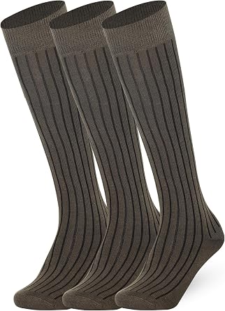 Mysocks Unisex Combed Cotton Knee High Socks | 3 Pairs Ribbed| Seamless Toe | Non-Slipping | Soft Latex Band
